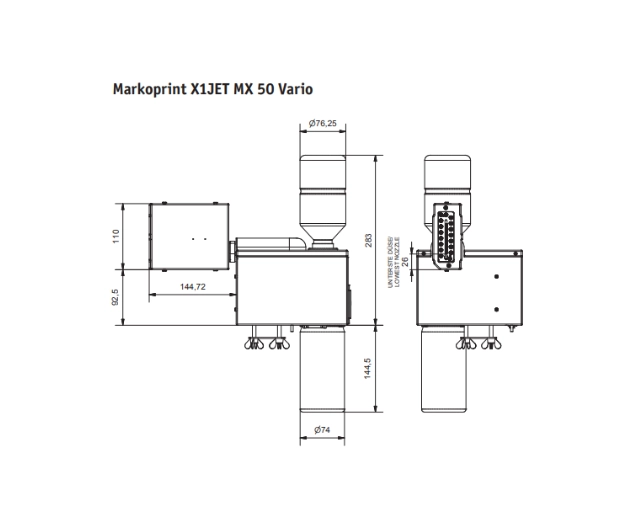 Markoprint X1JET MX rozměr