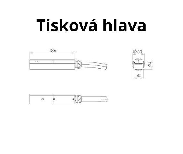 Inkdustry Code Cube XL rozměry tiskové hlavy