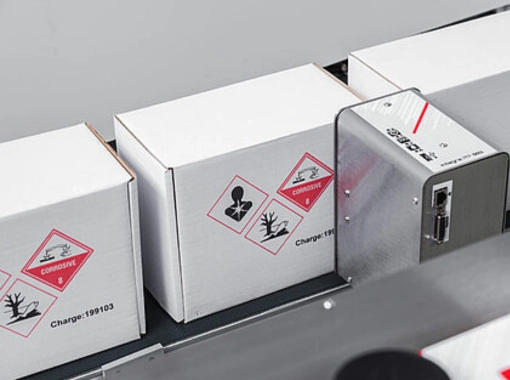 Ukázka průmyslového značení produktem Markoprint Integra PP 108 Inkoustová tiskárna